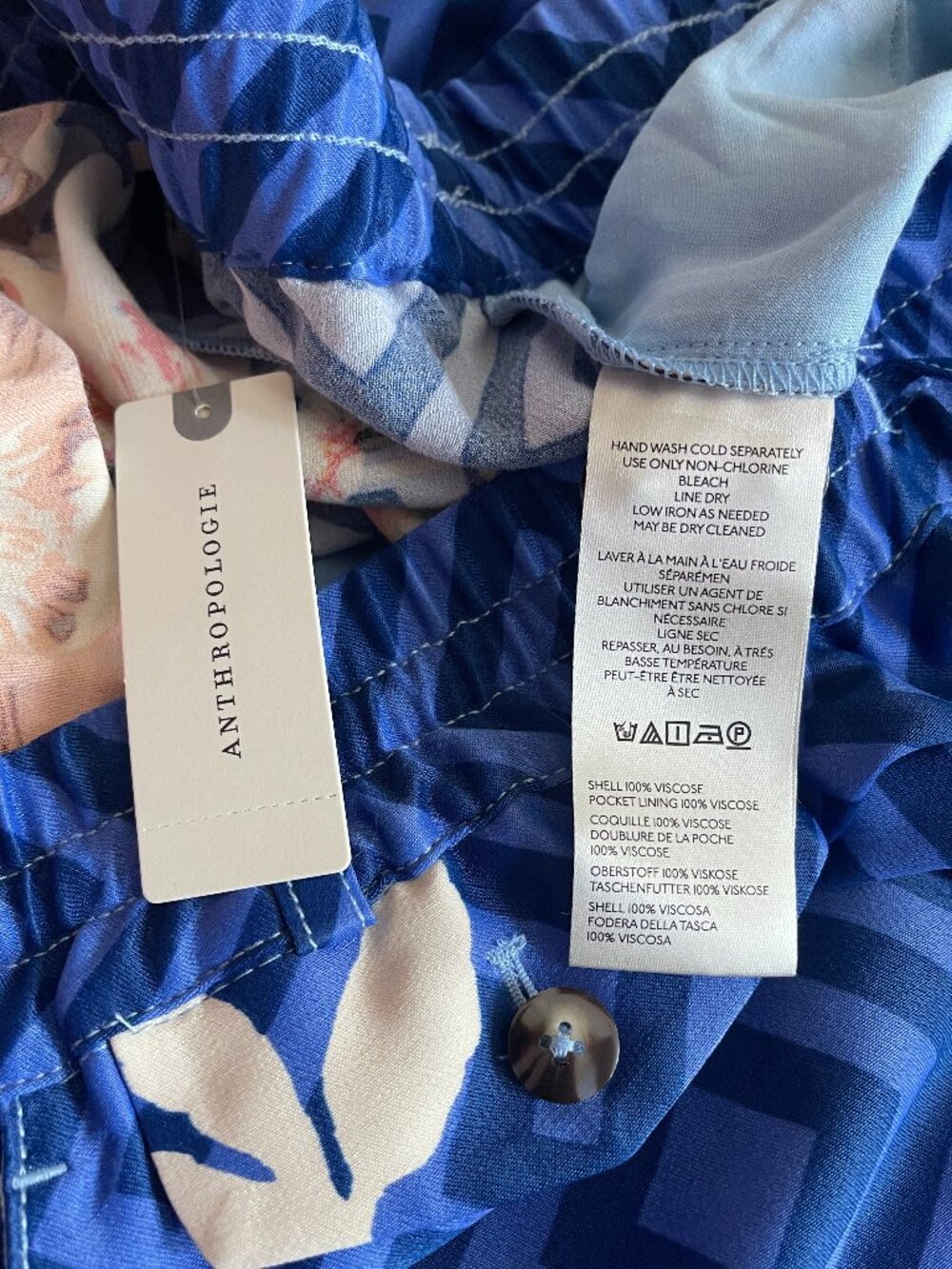 *NWT* Maeve Tropical Straight Leg Pull on Silk Pants Size Large Anthropologie - Picture 13 of 14